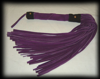 purple suede flogger